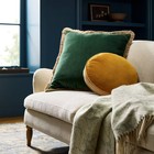 Velvet Throw Pillow With Fringe Trim Green - Threshold Designed With Studio