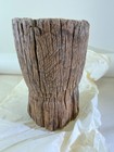 Antique Wooden Mortar Tree Trunk Nepal 9 5  I m Groot  Carved Charity Ds15