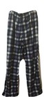 Crafted Imports Lounge Pants Mens L Black Plaid Fleece Elastic Pockets 