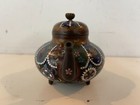 Antique Likely Japanese Cloisonn   Miniature Teapot With Floral Decorations