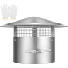 Cone Top Chimney Cap W  Screen  Adjustable Round Roof Rain Chimney Cover