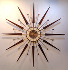 Vtg Mid Century Modern Elgin 30 5  Starburst Sunburst Wall Clock Retro 1960 s