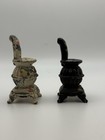 Vintage Floral Metal Salt   Pepper Shakers Set  Multicolor  3 In Tall  2pc