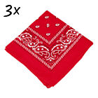 3-pack Bandana 100  Cotton Paisley Print Double-sided Scarf Head Neck Face Mask