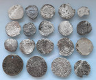 Lot Of 19 Medieval Silver Coins Europe Ancient Rare Lot