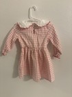 Girls 12-18m Fit   Flare Smocked Gingham Valentine Heart Dress Long Sleeve
