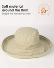 Sun Hats For Women Gardening Hat Wide Brim Ponytail Medium-large 02light Khaki