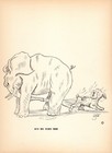 Funny Sealyham Terrier   Elephant Print 1940s Humorous Zito Illustration 5604d