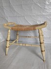 Vintage Hitchcock Footstool Bench Ottoman Stencil Gold Chair Wooden Old Antique