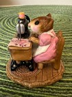 Wee Forest Folk M-40 Miss Bobbin Pink Floral Sewing 1979 Ap Retired No Wff Box