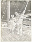Antique Glass Plate Negative  Couple On The Deck Of Ss M  nchen W life Ring
