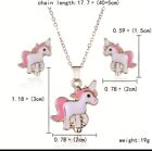 Adorable Unicorn Necklace Earrings Bracelet Set Jewelry Birthday Gift Girls Kids
