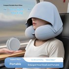 Memory Foam U Shaped Neck   Pillow Hooded Travel Support Cushion Adult Kids