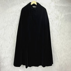 Wellington Fashion Vtg Black Velvet Cloak Cape Goth Vampire Witchy Euc Women S m