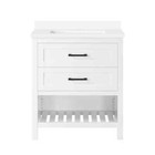 Home Decorators Bath Vanity 30 x19  Single Sink Engineered Stone Top White