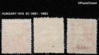 Hungary 1919 Sc 1nb1-1nb3 Semi-postal Op French Occupation Stamps Mint Og Vf