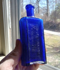 Boswell   Warner s Colorific 1870s Cobalt Blue Hair Color Bottle Big Chip As Is
