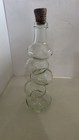 Vintage Bubble Glass Decanter Clear Stacked Orb Bottle Cork Stopper 12   