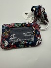Vera Bradley Zip Id Case Lanyard Mickey   Friends Playful Floral Nwt  2 Exact