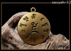 Tibetan Copper Engraved Green Tara Bodhisattva Amulet Pendant
