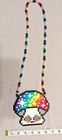      New Rainbow Trippy Mushroom Kandi Perler Stretch Necklace Plur Rave Edc