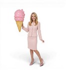 Pink Ice Cream Cone Hanging Statue Melted Strawberry Statue Wall Hanging 3ft