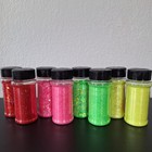 Sparkly Memaw Neon Glitter Chunky fine Cut Lot Of 8 Shaker Bottles 4 Colors New