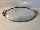 Vintage Hollywood Regency Ormolu Mirrored Vanity Tray With Rose Handles And   