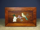 Chinese Natural Rosewood Inlaid Colored Shells Flower And Bird Small Table 5615