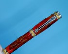 Majestic Fountain Pen 22kt Gold Royal Ember Resin Luxury Handmade Gift