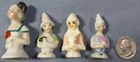 Lot Of 4 Antique Porceain Pin Cushon Half Dolls 1-3 4  To 2-1 4  Germany