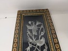 Vintage Persian Khatam Marquetry Bird Wall Art Panel Signed 19 5   88 