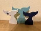 Wooden Mermaid Tails W sparkle Wall Decor