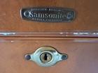 Samsonite Shwayder Bros Leather Luggage Train Case Brown 1950   s  No Key