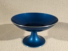 Vtg Emalox Norway Anodized Enamel Deep Blue Footed Pedestal Bowl Mcm Art No 5014