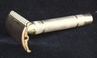 Vintage 1930 s Gillette Gold Tone- Long Comb- Double Edge Safety Razor Excellent