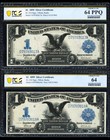 Fr  234 1899  1 Silver Certificate Notes Sequential Serial Number Run  4 Notes 