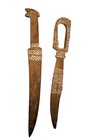 Vtg Pair Of Papua New Guinea Carved Wooden Ceremonial Swords     Kiriwina Oceanic
