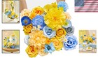 Artificial Flowers Blue Yellow Silk Floral Decor For Wedding Party Home