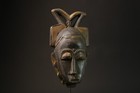 African Vintage Baule Mask Carved Wood Face Antique Tribal Home Decor Art-7292