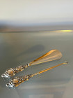 Cased Set Of Sterling   Steel Shoe Horn   Button Hook Chester 1913s England