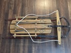 Vintage 1960 s Paris  speedy  Snow Sled With Floating Steering  Metal   Wood 