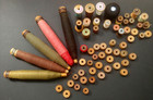 Antique Sewing Lot Wooden Weaving Bobbins Spools Silk Thread Notions Vtg