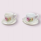 Antique Floral Eight Piece China Child   s Tea Set Pieces As-is