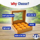 Kraft Bakery Boxes 9  X 9  X 2 5  - Auto Pop-up Pie Or Cake Boxes With Window  p