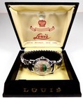 Rare Vintage Wristwatch Necchi-elna Swiss Wind Up Analog By Louis 5th Ave 1950s