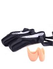 Black Girls Pointe Shoes For Women  Ribbon Ballet Shoes With Toe Pads  4 Big    