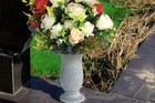 Grave Vase For Cemetery Memorial Grave Decoration Marble Color With Ground Spike