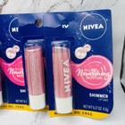 4 Nivea A Kiss Of Shimmer Radiant Lip Care Balm Stick Pink Tint Sealed Lot Of 4