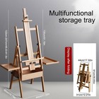 59 Inch Wood Studio Artist Easel Beech Wood Painting Art Easel Standing H-frame